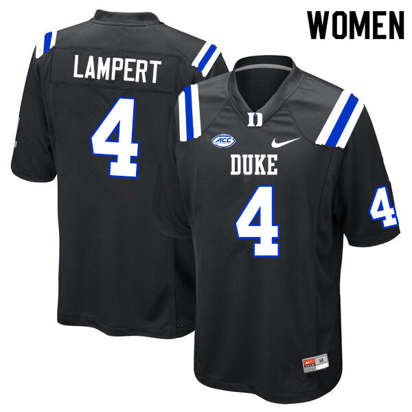 Women #4 Nick Lampert Duke Blue Devils College Football Jerseys Sale-Black - Click Image to Close
